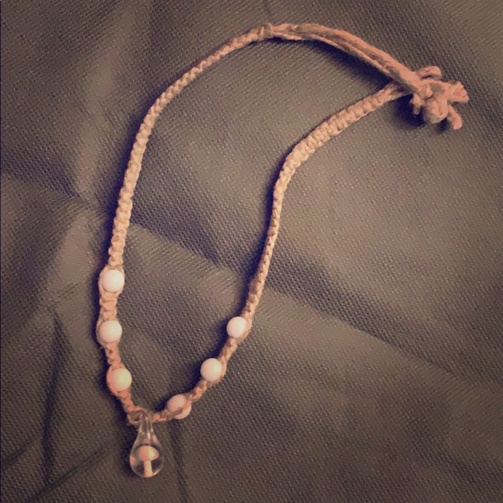 Rare hemp white shroom necklace.